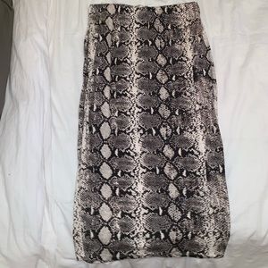 Snake skin middy skirt